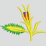 彩色刺绣植物图案