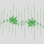 绿色植物刺绣图案