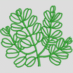 绿色植物刺绣图案