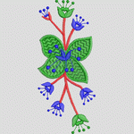 彩色植物刺绣图案