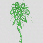 绿色植物刺绣图案