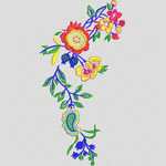 彩色花卉刺绣图案