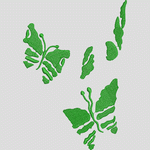 绿色植物刺绣图案