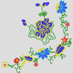 彩色花卉刺绣图案