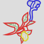 彩色刺绣花卉图案