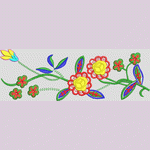 彩色刺绣花卉图案