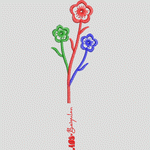 彩色刺绣花朵图案