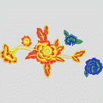彩色刺绣花卉图案