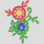 彩色刺绣花卉图案