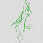 绿色植物刺绣图案