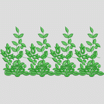 绿色植物刺绣图案