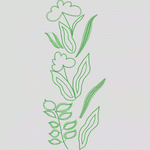 绿色植物刺绣图案