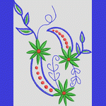 彩色花卉刺绣图案