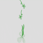 绿色植物刺绣图案