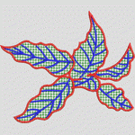 五叶植物刺绣图案