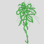 绿色植物刺绣图案