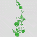 绿色植物刺绣图案