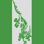 绿色刺绣植物图案