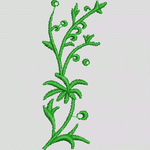 绿色植物刺绣图案