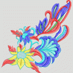 彩色刺绣花卉图案