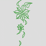 绿色刺绣花卉图案