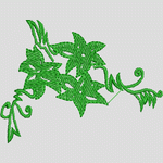 绿色植物刺绣图案