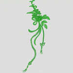 绿色刺绣植物装饰图案