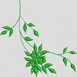 绿色植物刺绣图案