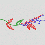 刺绣植物枝叶图案