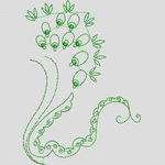绿色刺绣植物图案
