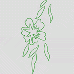 绿色刺绣花卉图案