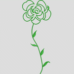 绿色玫瑰线描图案