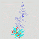 彩色菊花刺绣图案