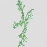绿色植物刺绣图案