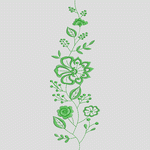 绿色植物刺绣图案