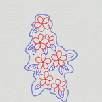 红色花朵刺绣图案