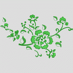 绿色花卉刺绣图案