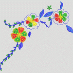 彩色刺绣花卉图案