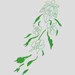 绿色植物刺绣图案