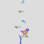 彩色刺绣花卉图案