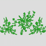绿色植物刺绣图案