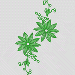 绿色刺绣花卉图案