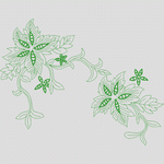 绿色植物刺绣图案
