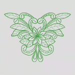 绿色刺绣花卉图案