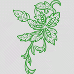 绿色植物刺绣图案