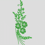 绿色刺绣植物图案