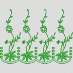 绿色植物刺绣图案