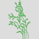 绿色植物刺绣图案