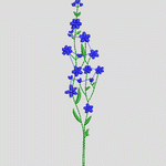 蓝色花朵植物图案