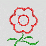 红色花朵刺绣图案